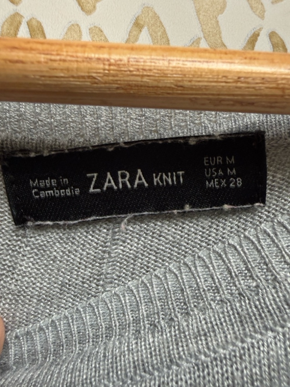 Zara Knit Sweater Heather Gray Minimalist High Low Hem Pullover Size M - Picture 3 of 12